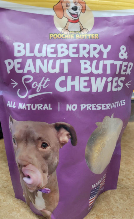 Poochie Butter Blueberry & Peanut Butter Soft Chewies - 8oz