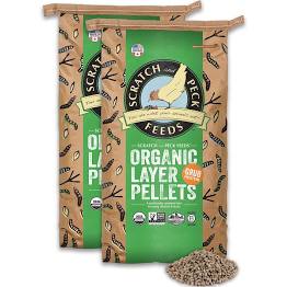Scratch & Peck Organic Layer Pellet w/grub - 35lb